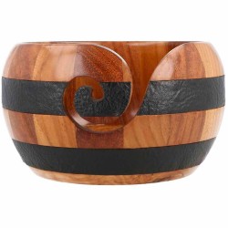 Wooden Yarn Bowl with...