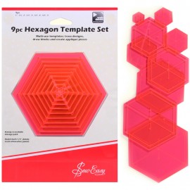 Sew Easy 9pc Hexagon Template Set