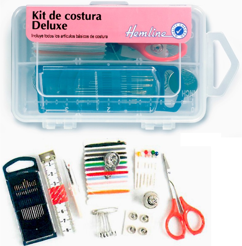 lzndeal 91 pcs/set kit de costura con neceser de coser accesorios costura Kit de costura completo profesional para casa viaje 