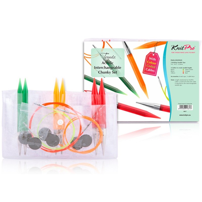 Set de Agujas Circulares Intercambiables Spectra Trendz Chunky KnitPro Set de Agujas Circulares Intercambiables Spectra Trendz Chunky KnitPro