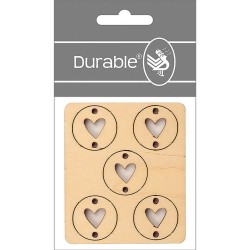 5-Pack Wooden Tags - Heart...