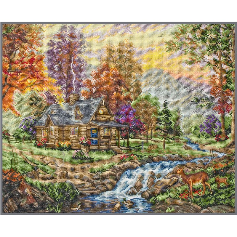 Counted Cross Stitch Kit - Mountain Retrear - Anchor Maia Collection