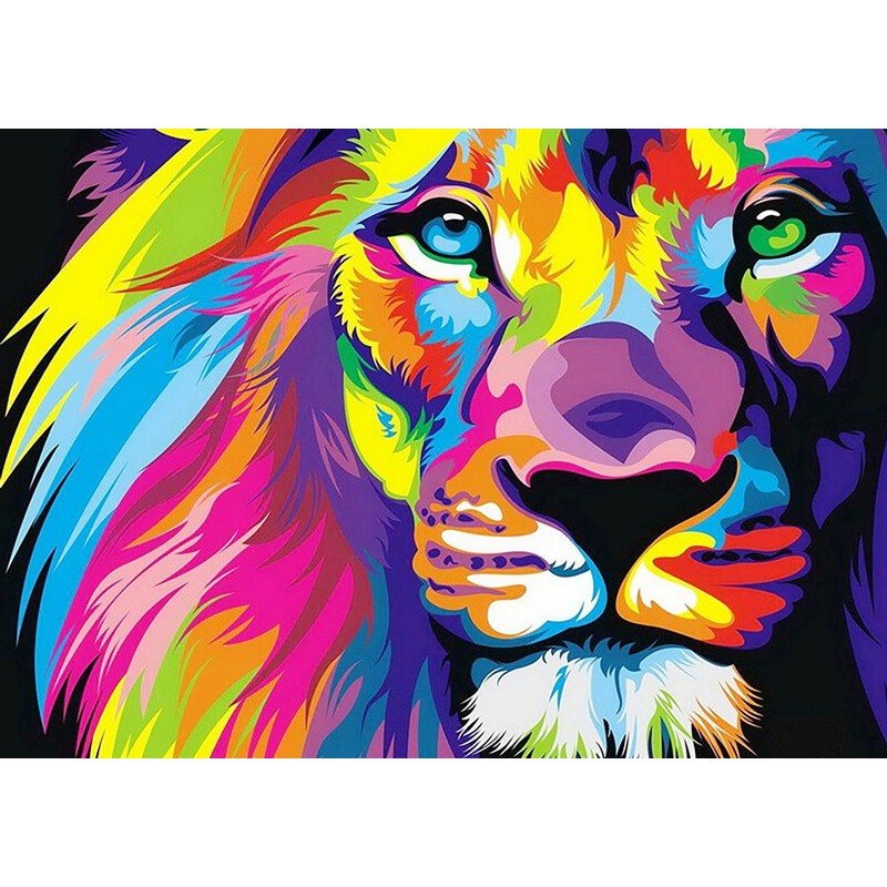 Diamond Painting Kit - Rainbow Lion - Collection d Art