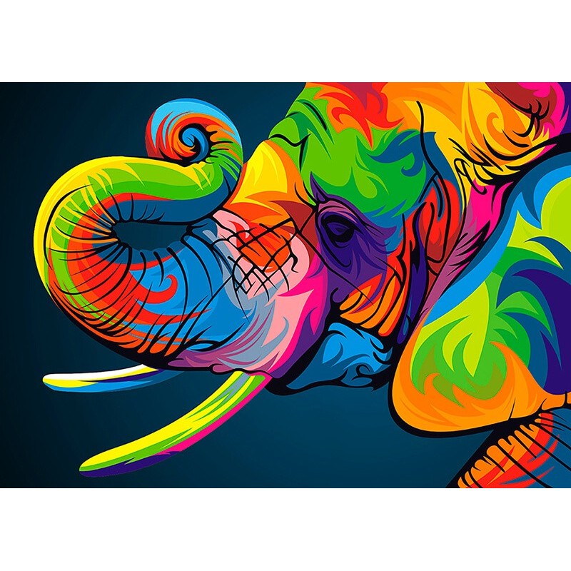 Diamond Painting Kit - Rainbow elephant - Collection d Art