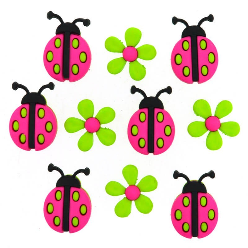 Botones Ladybug Crossing - Dress It Up Botones Ladybug Crossing - Dress It Up