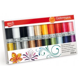 Set de 20 bobinas de Hilo para bordar a maquina "Rayon 40" - Gutermann