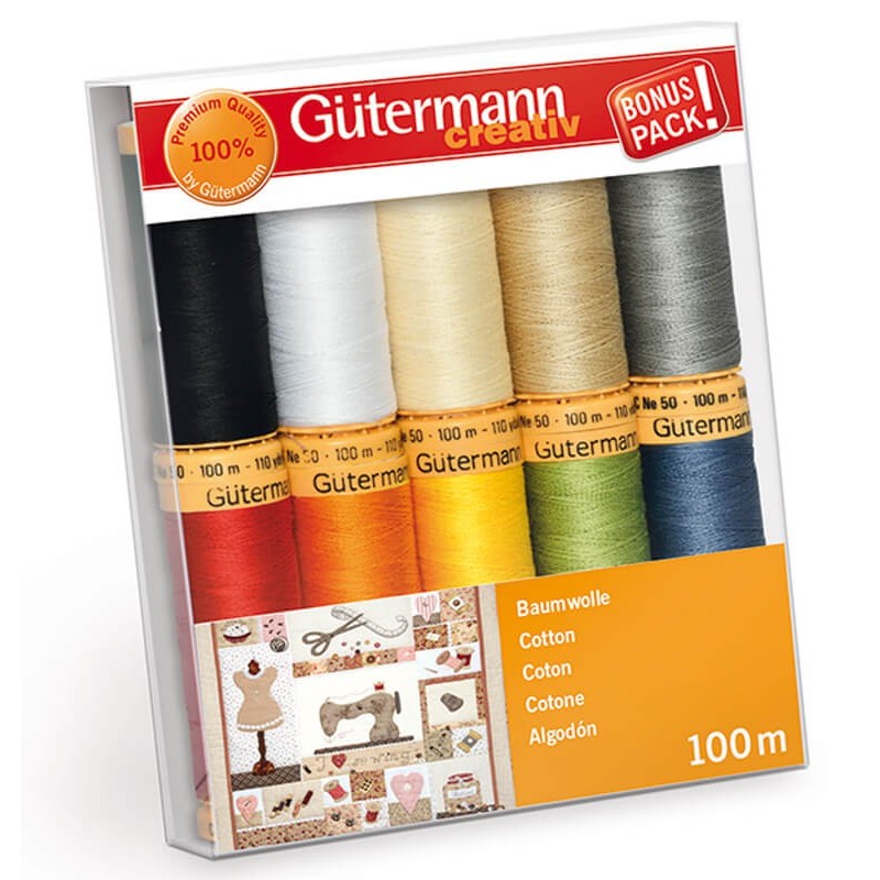 Gutermann hilo Set para máquina de coser algodón 12 – Aqua