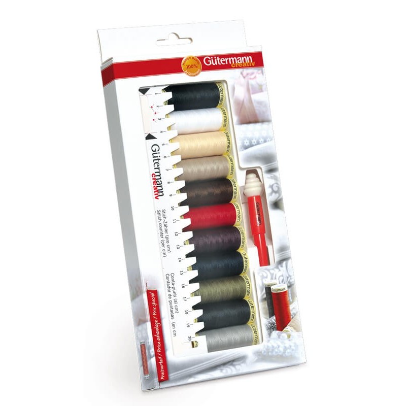 Set de Hilos Coselotodo 100 metros + Regla + Descosedor - Gutermann