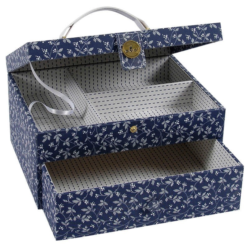 Costurero con Asa DMC - Fleurs Bleues Costurero con Asa DMC - Fleurs Bleues