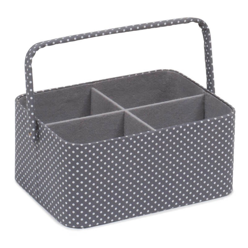 Sewing Basket - Mini Grey Spot