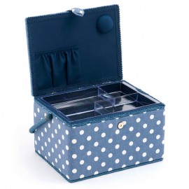 Costurero Grande - Denim Polka Dot
