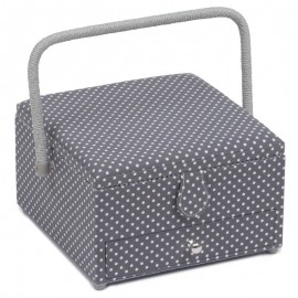 Sewing Box with drawer - Mini Grey Spot