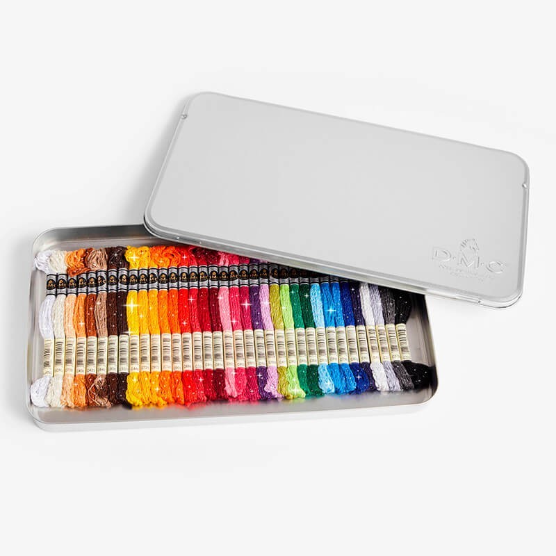Caja metalica Mouline Etoile con 35 madejas Caja metalica Mouline Etoile con 35 madejas
