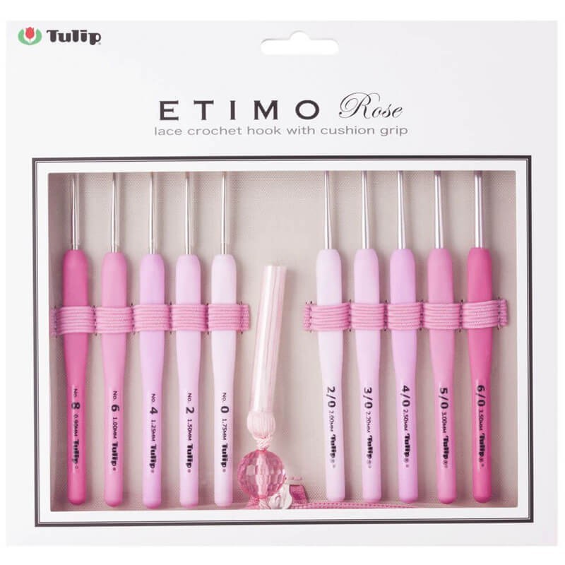 TULIP FINE STEEL POINT T-9 Pearl Comfy Handle Lace Crochet Hooks Lacing  Tatting