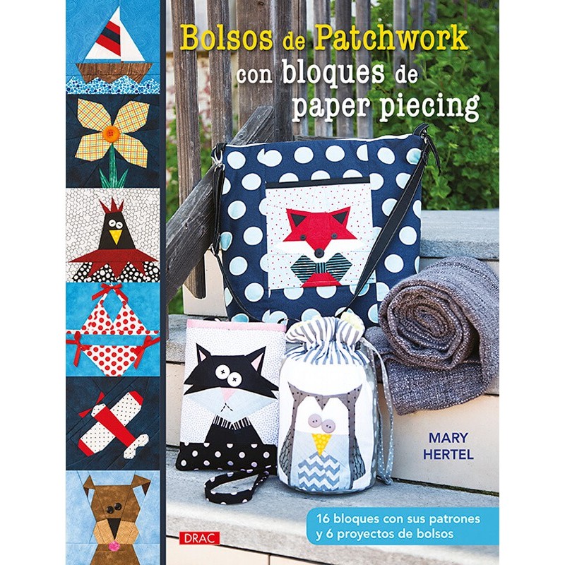 Bolsos de Patchwork con Bloques de Paper Piecing