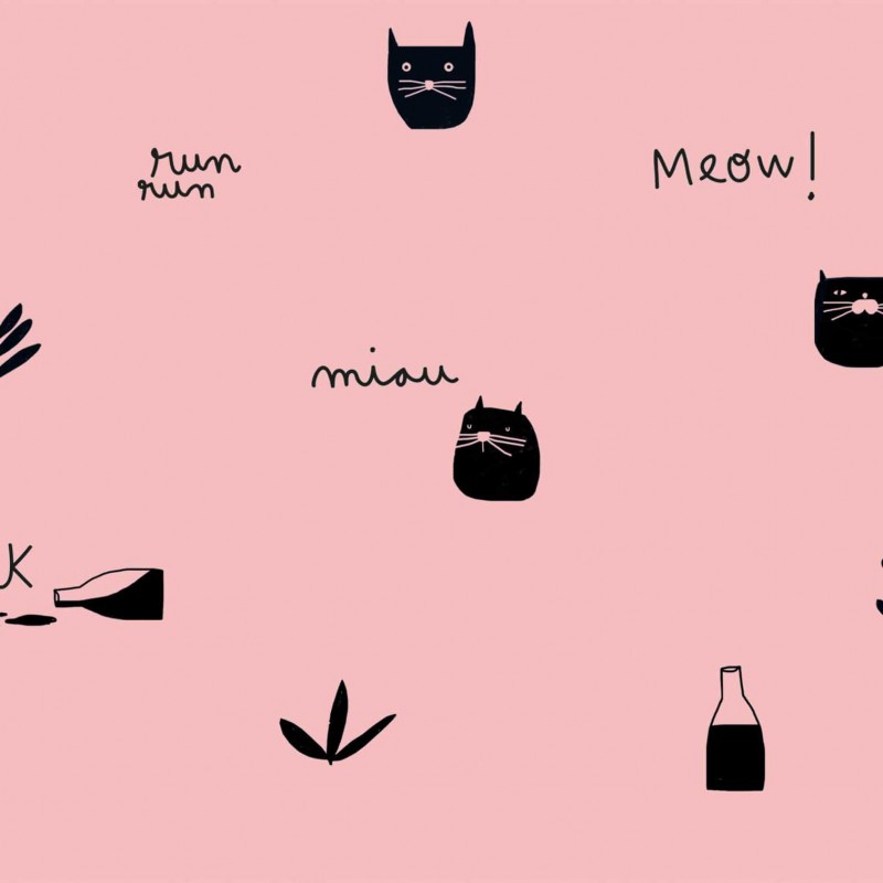 Tela Katia Pink Milk Meow Tela Katia Pink Milk Meow