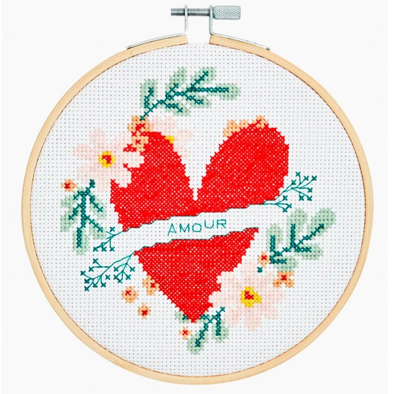Kit de Punto de Cruz - Corazon - DMC Kit de Punto de Cruz - Corazon - DMC