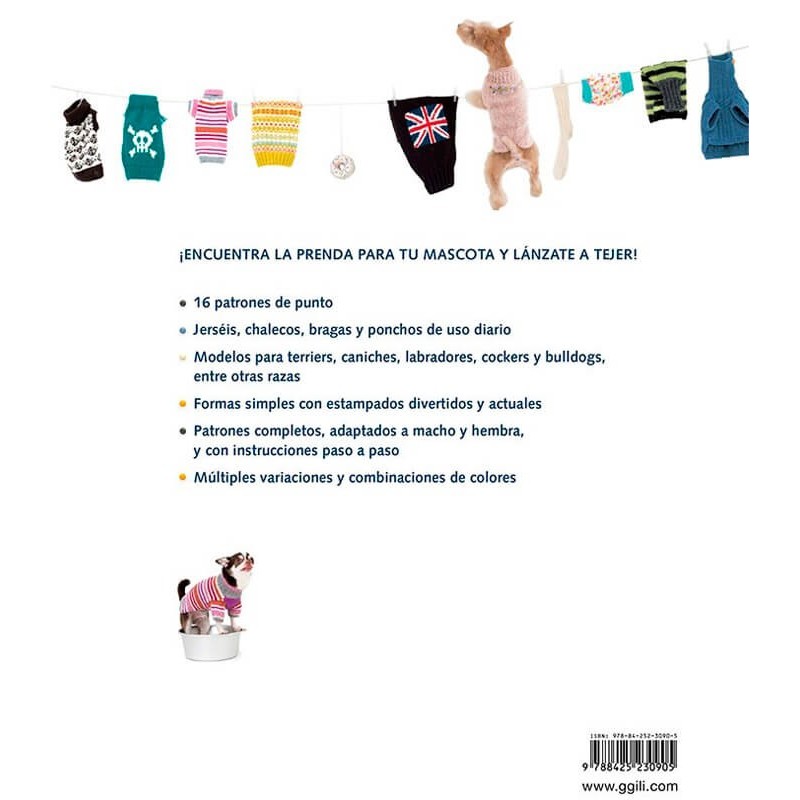 Prendas de punto para perros. Aprende a tejer jerseis y accesorios para tu mascota