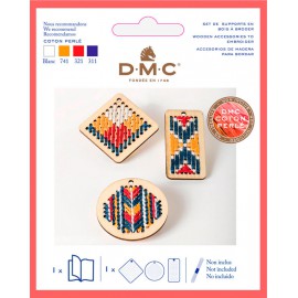 Kit Accesorios de Madera Geometric para Bordad -DMC