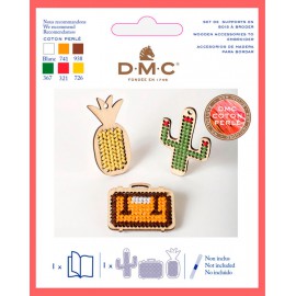 Kit Accesorios de Madera Tropical para Bordad -DMC