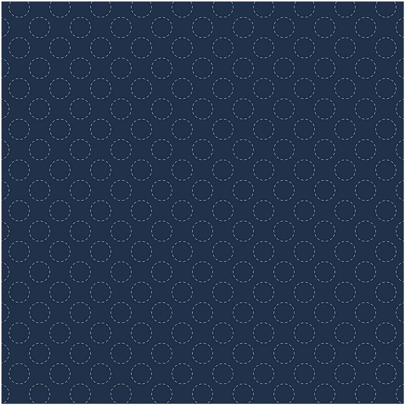 Tela para Seshiko Dark Blue Circles - Rico Design
