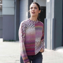 Katia Melody Jacquard 254 Ovillo de lana merino 100 g, con borde de jacquard