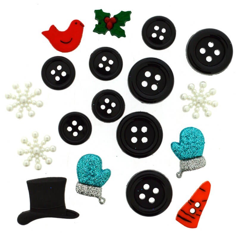 Botones Building A Snowman - Dress It Up Botones Building A Snowman - Dress It Up