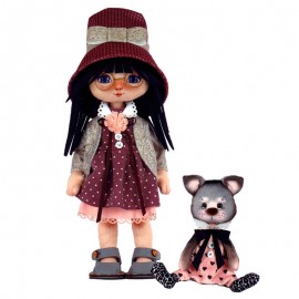 Kit de Costura Muñeca - Girl with a Cat