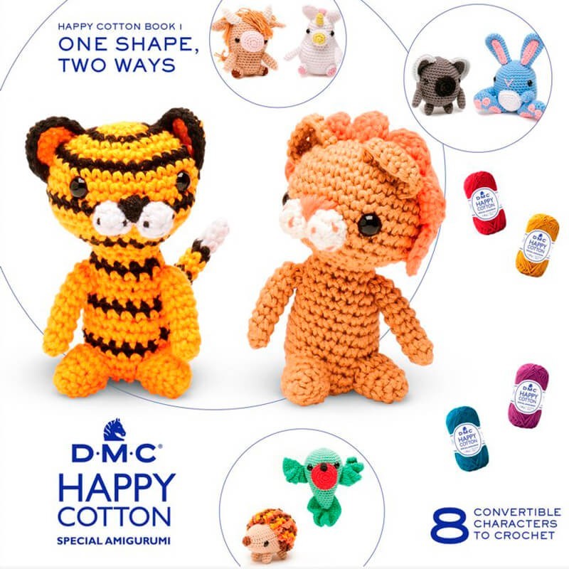 Patron DMC Happy Cotton 1 - Una Forma, Dos Animales