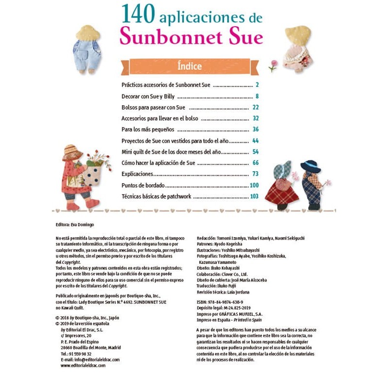 140 Aplicaciones de Sunbonnet Sue