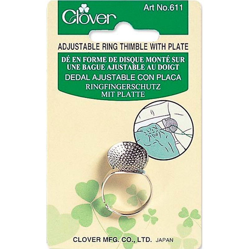 Dedal Metálico Ajustable con Placa - Clover