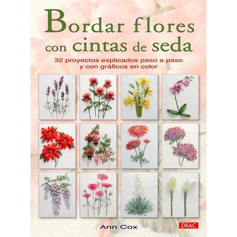 Bordar flores con cintas de seda