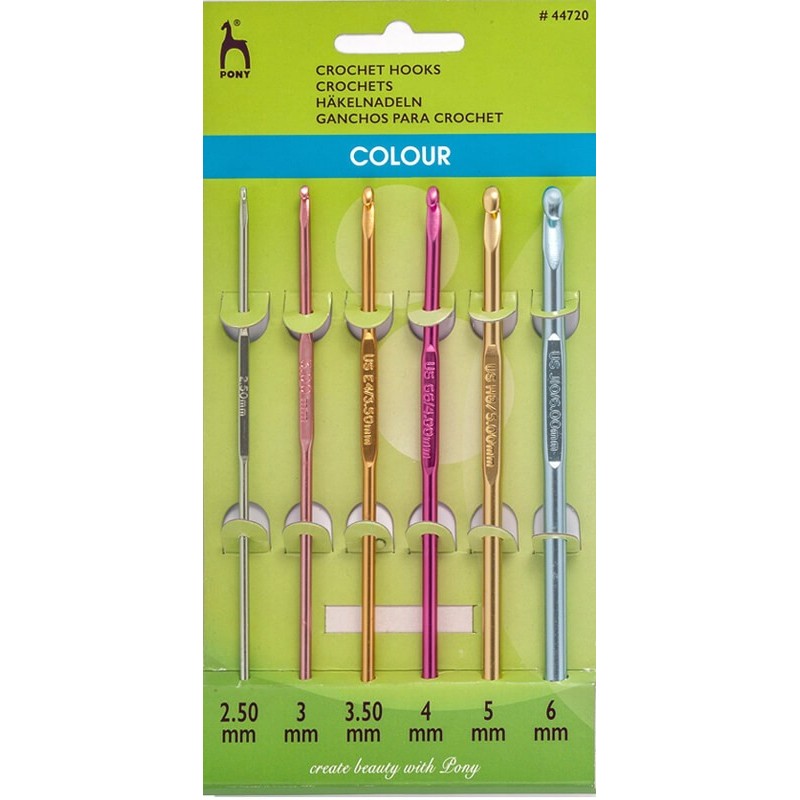 Pony Colour 15 mm 17 cm Plastic Crochet Hook, Green- 44371 - Hobiumyarns