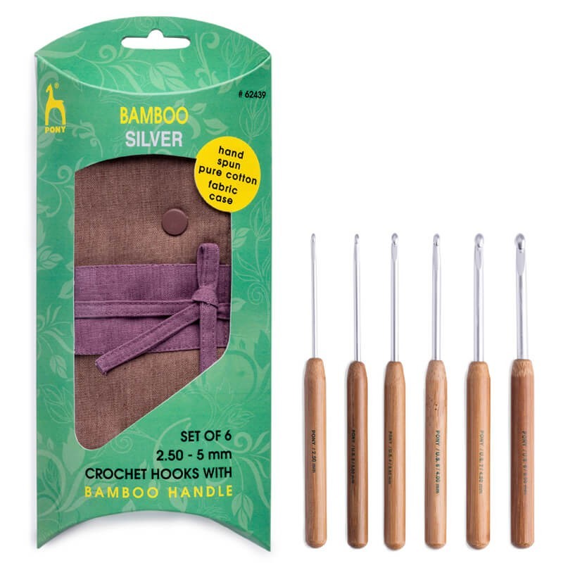 Set de Ganchillos con Mango de Bamboo - Pony Set de Ganchillos con Mango de Bamboo - Pony