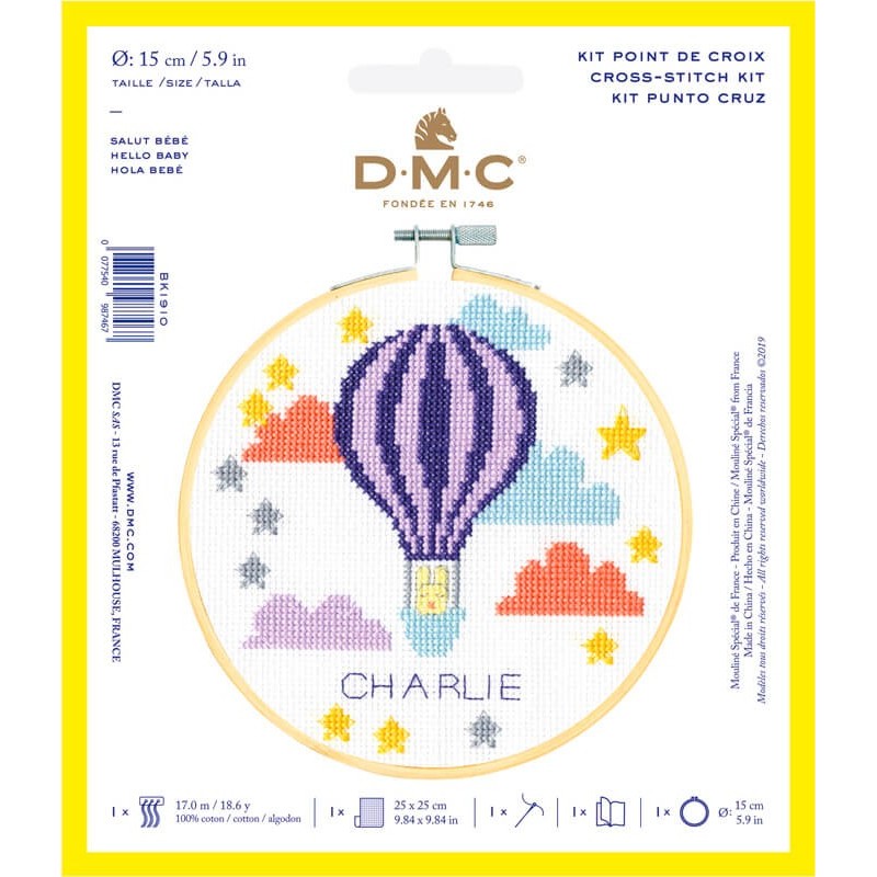 Kit de Punto de Cruz - Hola Bebe - DMC Kit de Punto de Cruz - Hola Bebe - DMC