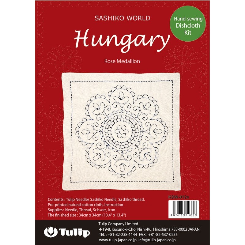 Kit de Bordado Sashiko - Hungary Rose Medallion