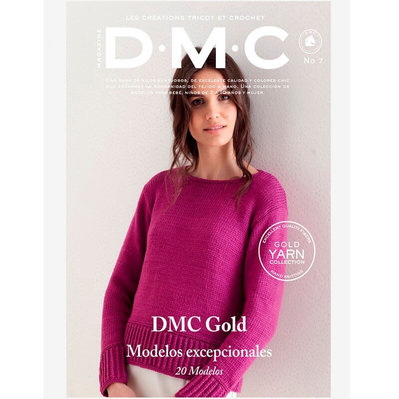 Revista DMC Nº 7 Creaciones de Tricot y Crochet Gold Yarn Collection - 2018