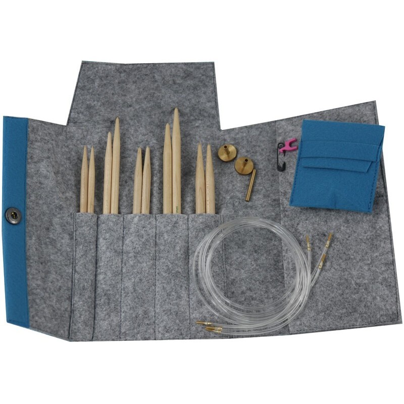 Maple interchangeable circular needles set with felt case - Pony