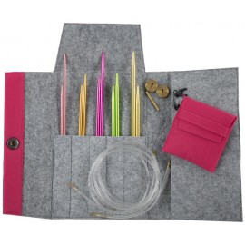 Set de Agujas Circulares Intercambiables Colour con Estuche de Fieltro - Pony