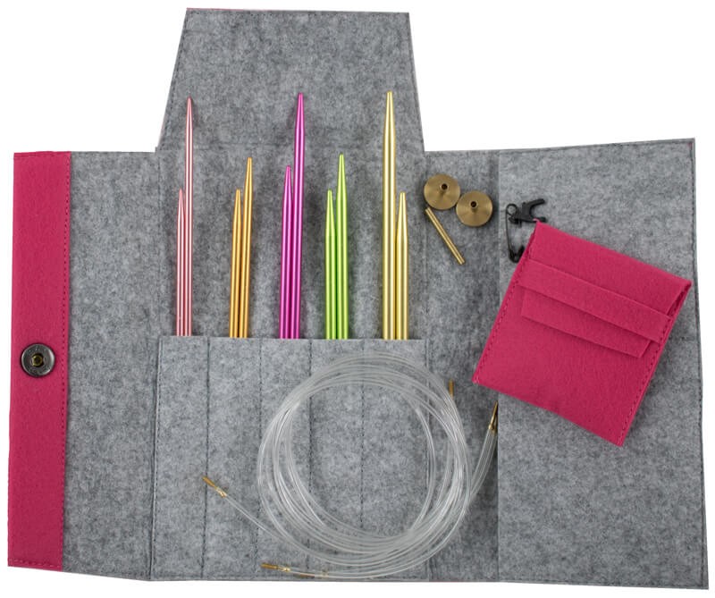 KnitPro Basix aguja juego 15 cm//20 cm de largo gris de aluminio anodizado