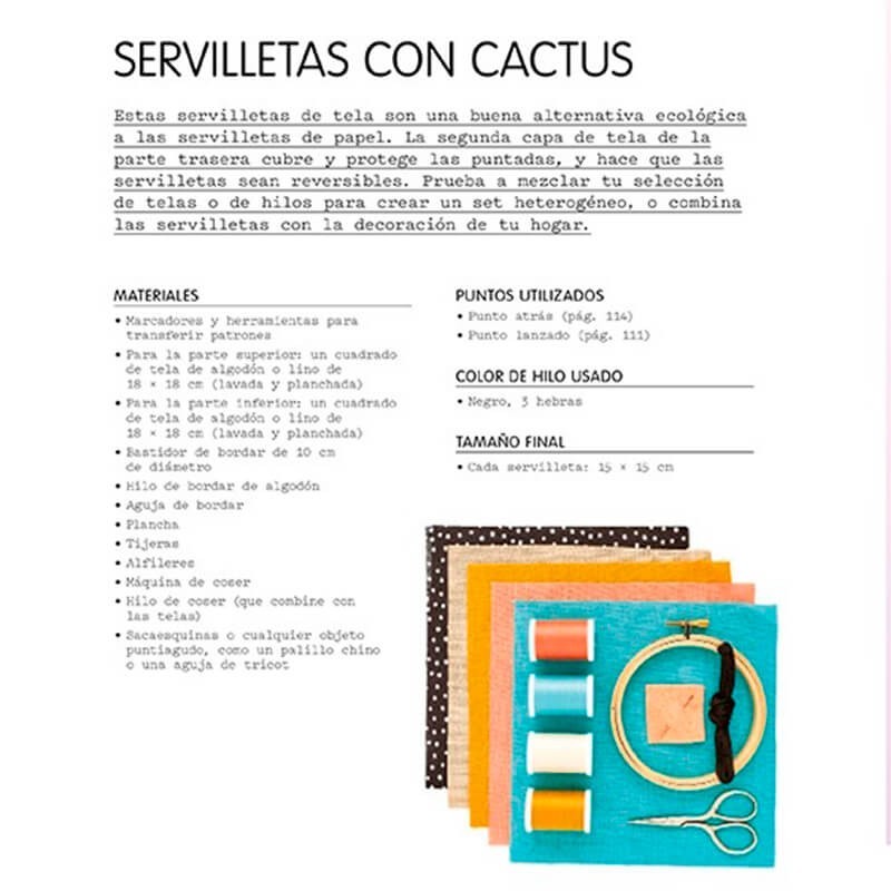 Cómo bordar cactus. Bordados a mano. Patrones moldes gratis.