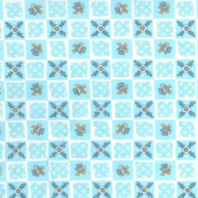 Telas de Mini Ositos Azul Telas de Mini Ositos Azul