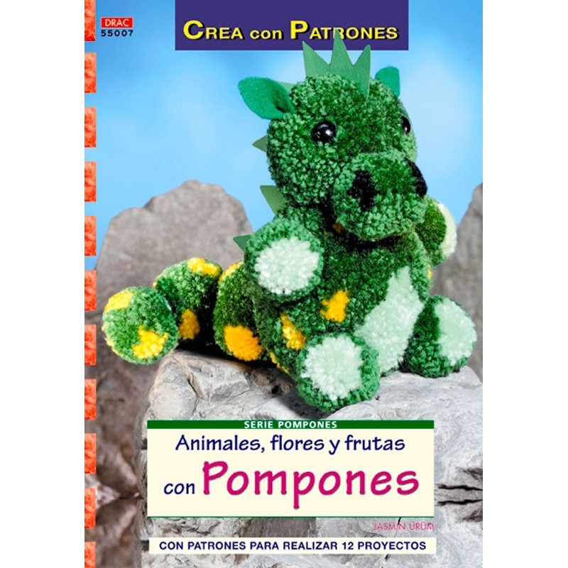 Animales, flores y frutas con pompones