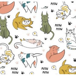 Cotton Fabric – Cats – Meow...