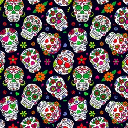 Tela de Algodón - Calaveras...