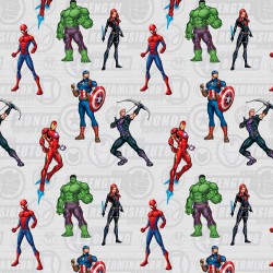 Cotton Fabric - Character Fabric - Marvel Comics IV Hero Stickers