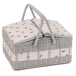 Double lid wicker sewing...