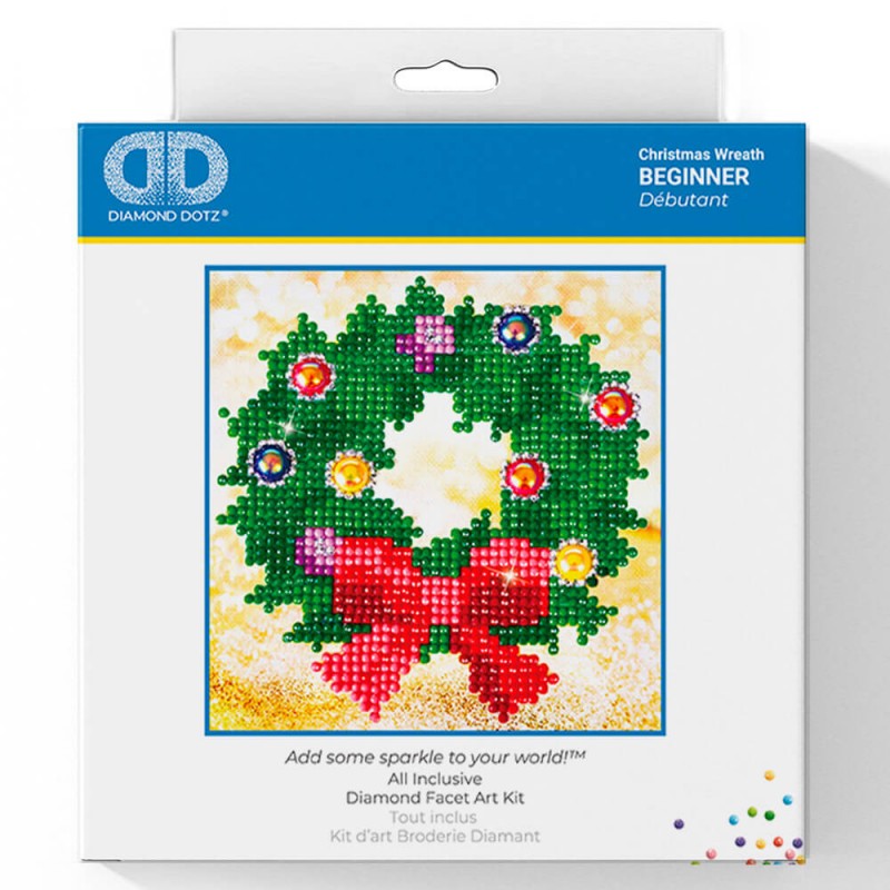 Kit de Diamond Painting - Corona de Navidad - Diamond Dotz