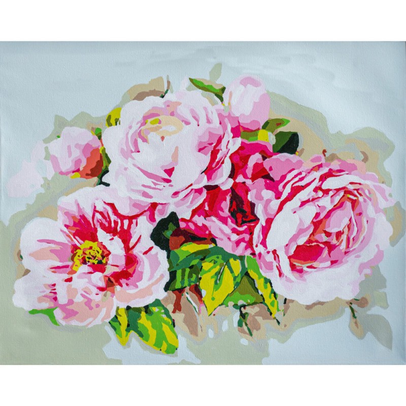 Kit de Pintar por Números - Bouquet of Peonies - Lanarte