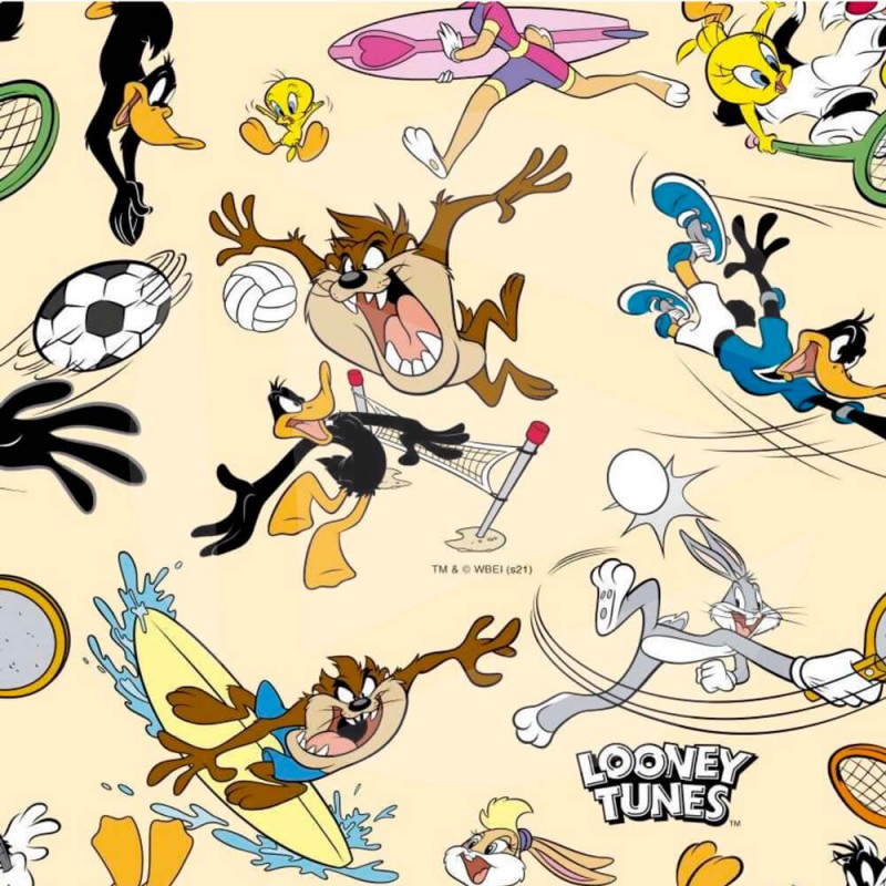 Cotton Fabric – Sports – Looney Tunes